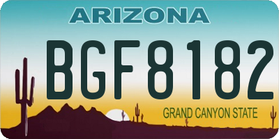 AZ license plate BGF8182