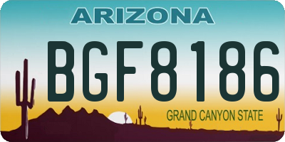 AZ license plate BGF8186