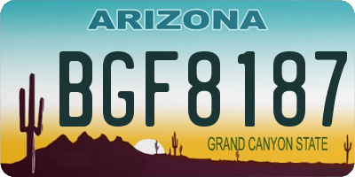 AZ license plate BGF8187
