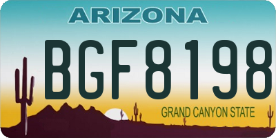 AZ license plate BGF8198
