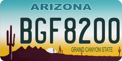 AZ license plate BGF8200