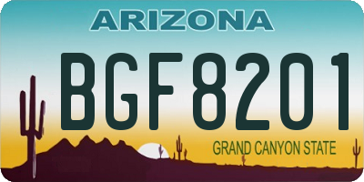 AZ license plate BGF8201