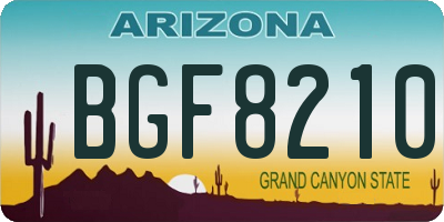 AZ license plate BGF8210