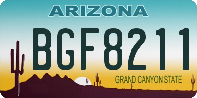 AZ license plate BGF8211