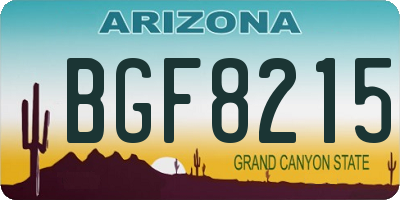 AZ license plate BGF8215