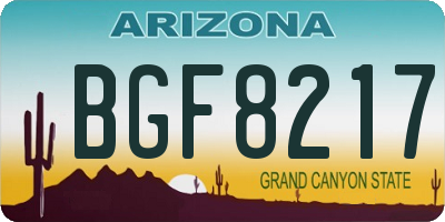 AZ license plate BGF8217