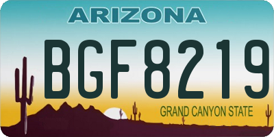 AZ license plate BGF8219