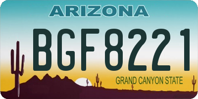 AZ license plate BGF8221