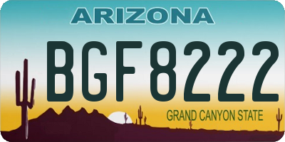 AZ license plate BGF8222