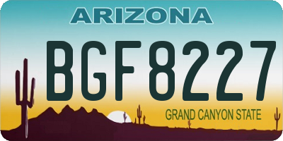 AZ license plate BGF8227