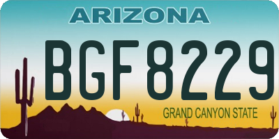 AZ license plate BGF8229