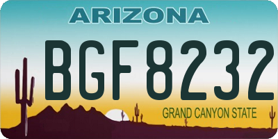 AZ license plate BGF8232