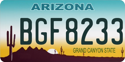 AZ license plate BGF8233