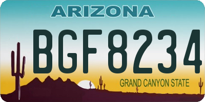 AZ license plate BGF8234