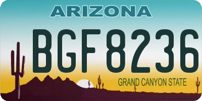 AZ license plate BGF8236