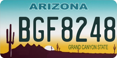 AZ license plate BGF8248