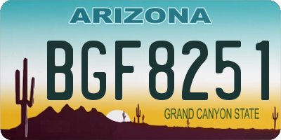 AZ license plate BGF8251