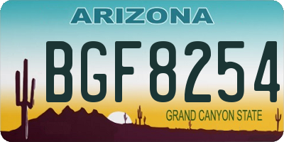 AZ license plate BGF8254