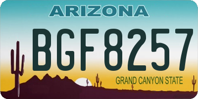 AZ license plate BGF8257