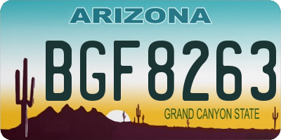 AZ license plate BGF8263