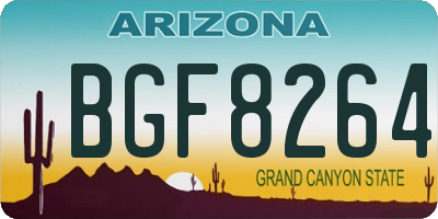 AZ license plate BGF8264