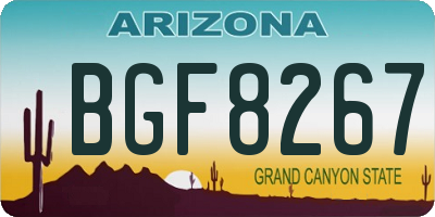 AZ license plate BGF8267