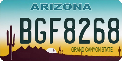 AZ license plate BGF8268