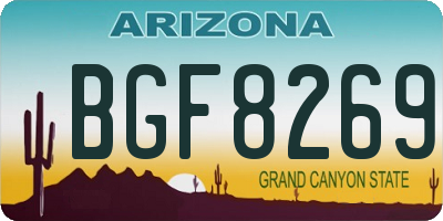 AZ license plate BGF8269