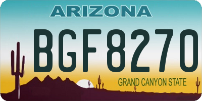 AZ license plate BGF8270