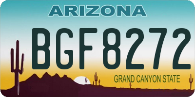 AZ license plate BGF8272