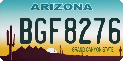 AZ license plate BGF8276