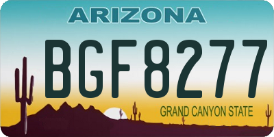 AZ license plate BGF8277