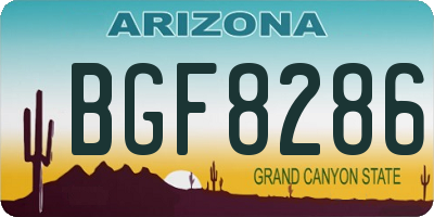 AZ license plate BGF8286