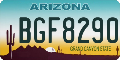 AZ license plate BGF8290