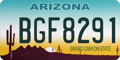 AZ license plate BGF8291