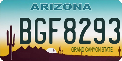 AZ license plate BGF8293
