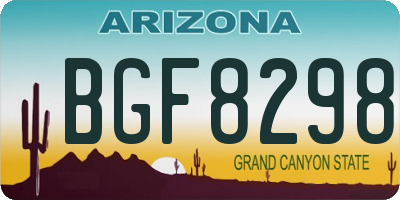 AZ license plate BGF8298