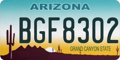 AZ license plate BGF8302