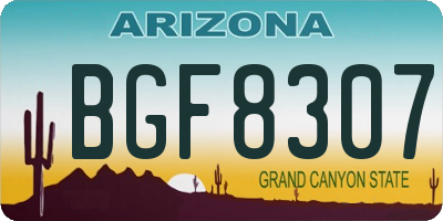 AZ license plate BGF8307