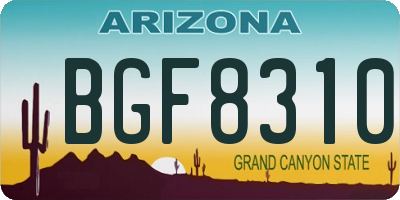 AZ license plate BGF8310