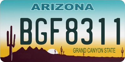 AZ license plate BGF8311