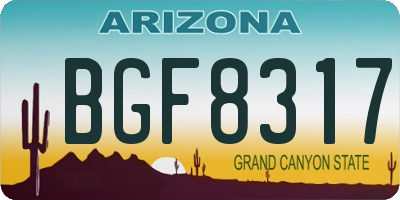 AZ license plate BGF8317