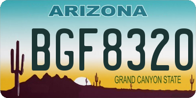 AZ license plate BGF8320