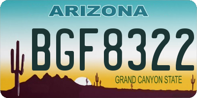 AZ license plate BGF8322