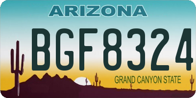 AZ license plate BGF8324