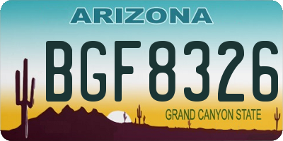 AZ license plate BGF8326