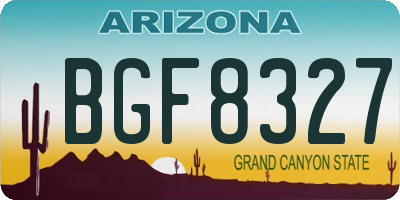 AZ license plate BGF8327