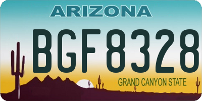 AZ license plate BGF8328