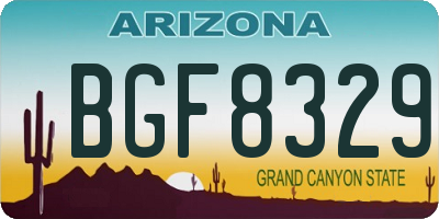 AZ license plate BGF8329