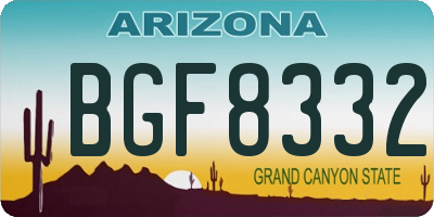 AZ license plate BGF8332